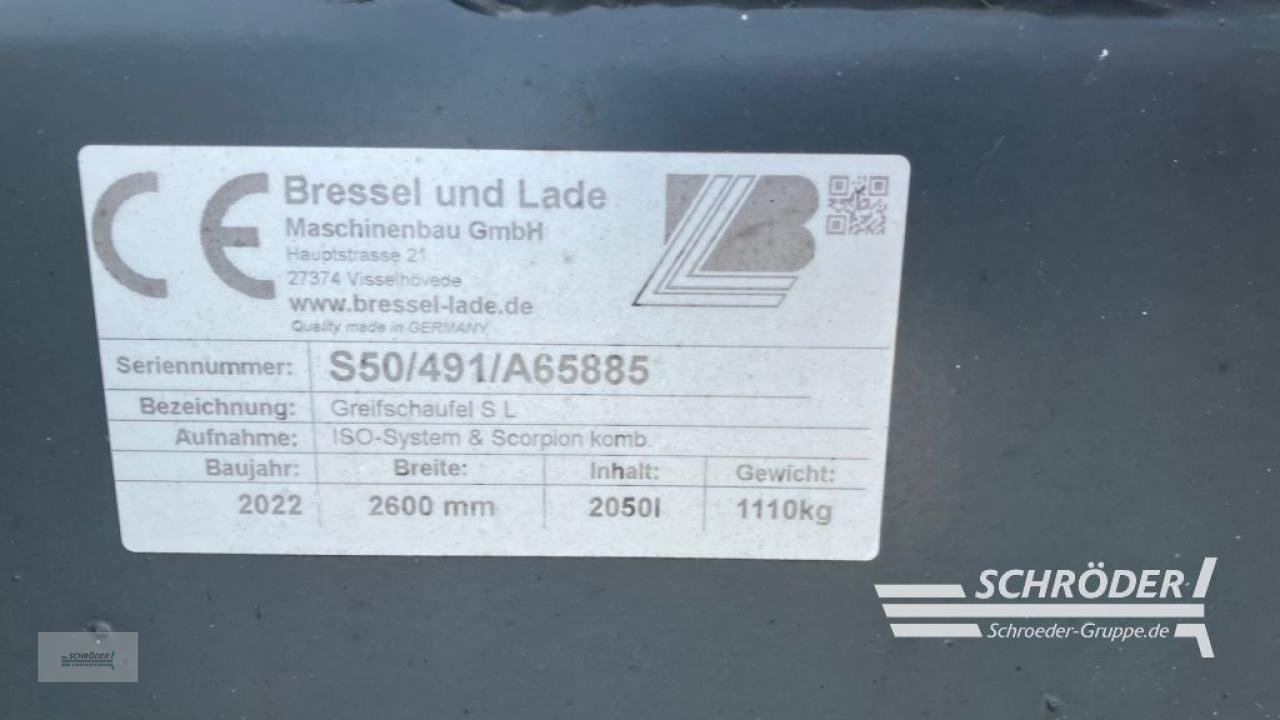 Sonstige Industriemaschinen tip Bressel & Lade GREIFSCHAUFEL 2,60M SL | KOMBI AUFNAHME, Gebrauchtmaschine in Twistringen (Poză 6)